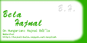 bela hajnal business card